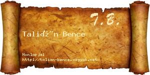 Talián Bence névjegykártya